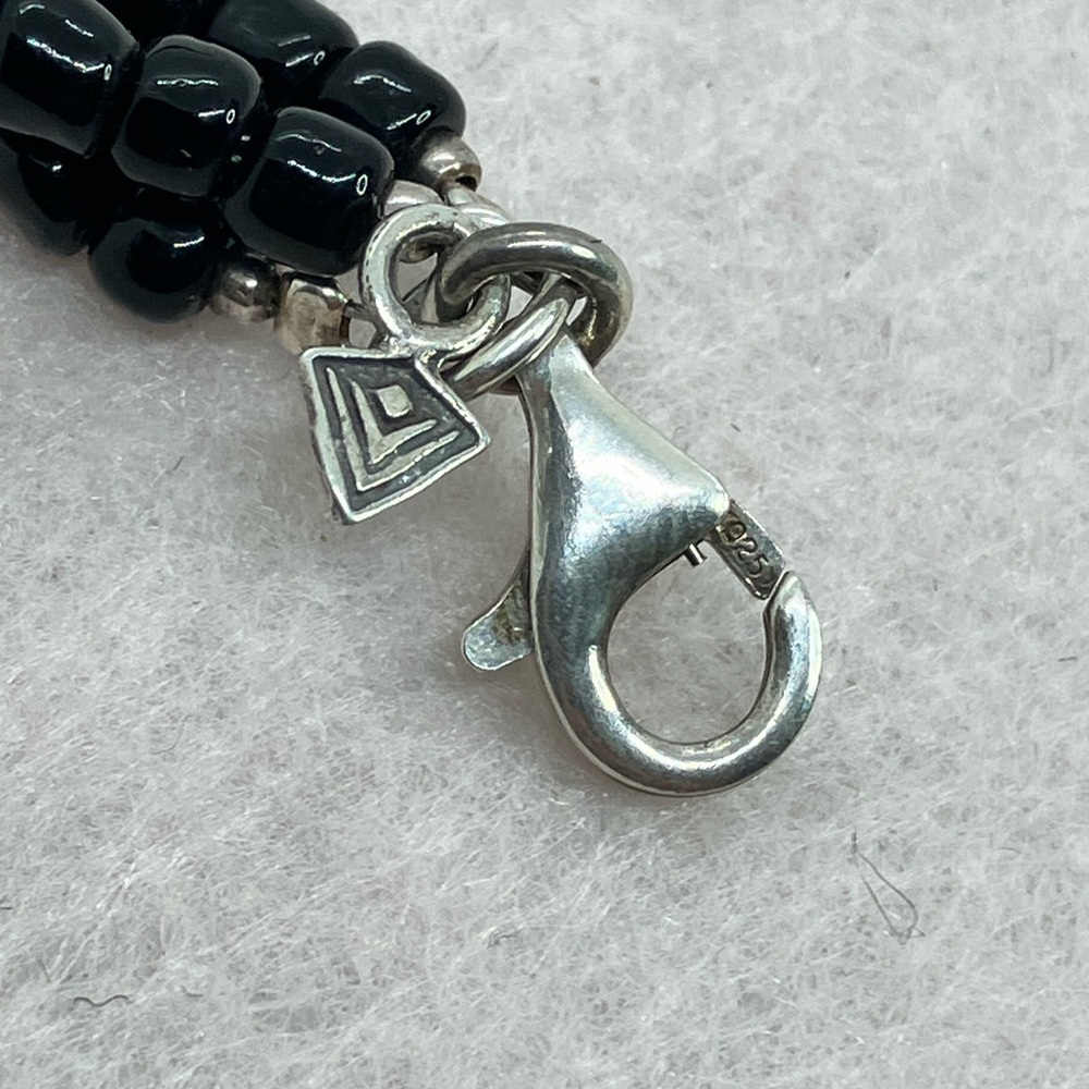 Silpada Sterling Silver & Black Glass Bead Multi Strand Necklace | N1500 Retired - Picture 6 of 10